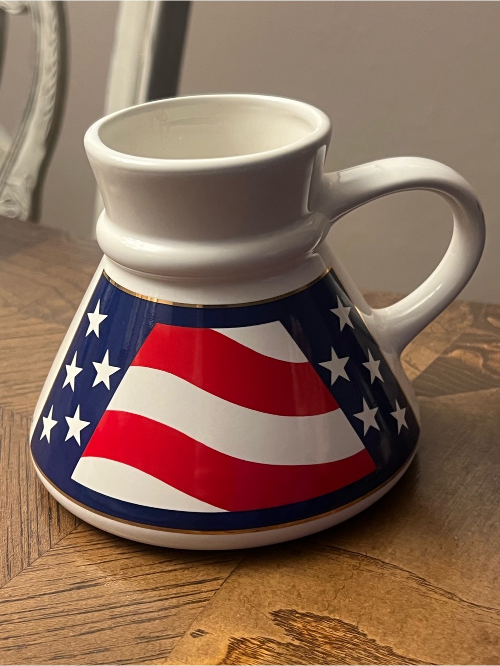 American Flag Wide Bottom No Spill Travel Coffee Tea Mug Cup Design East Inc.